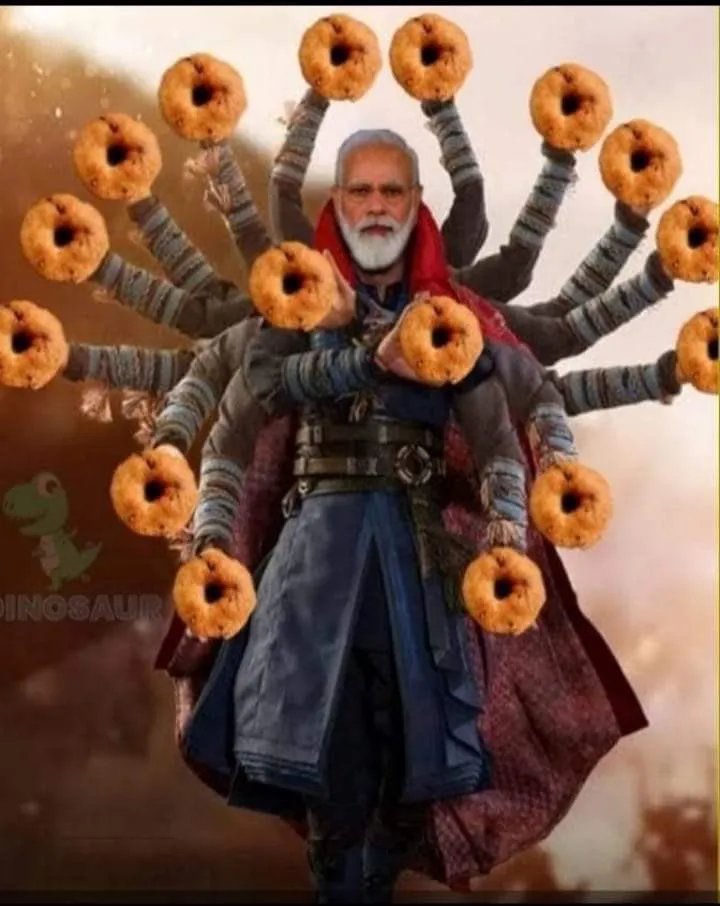 Modi with vadai as dr strange Tamil Meme Templates