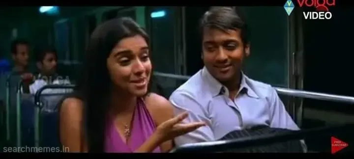 Ghajini | Sanjay and kalpana bus travel Tamil Meme Templates