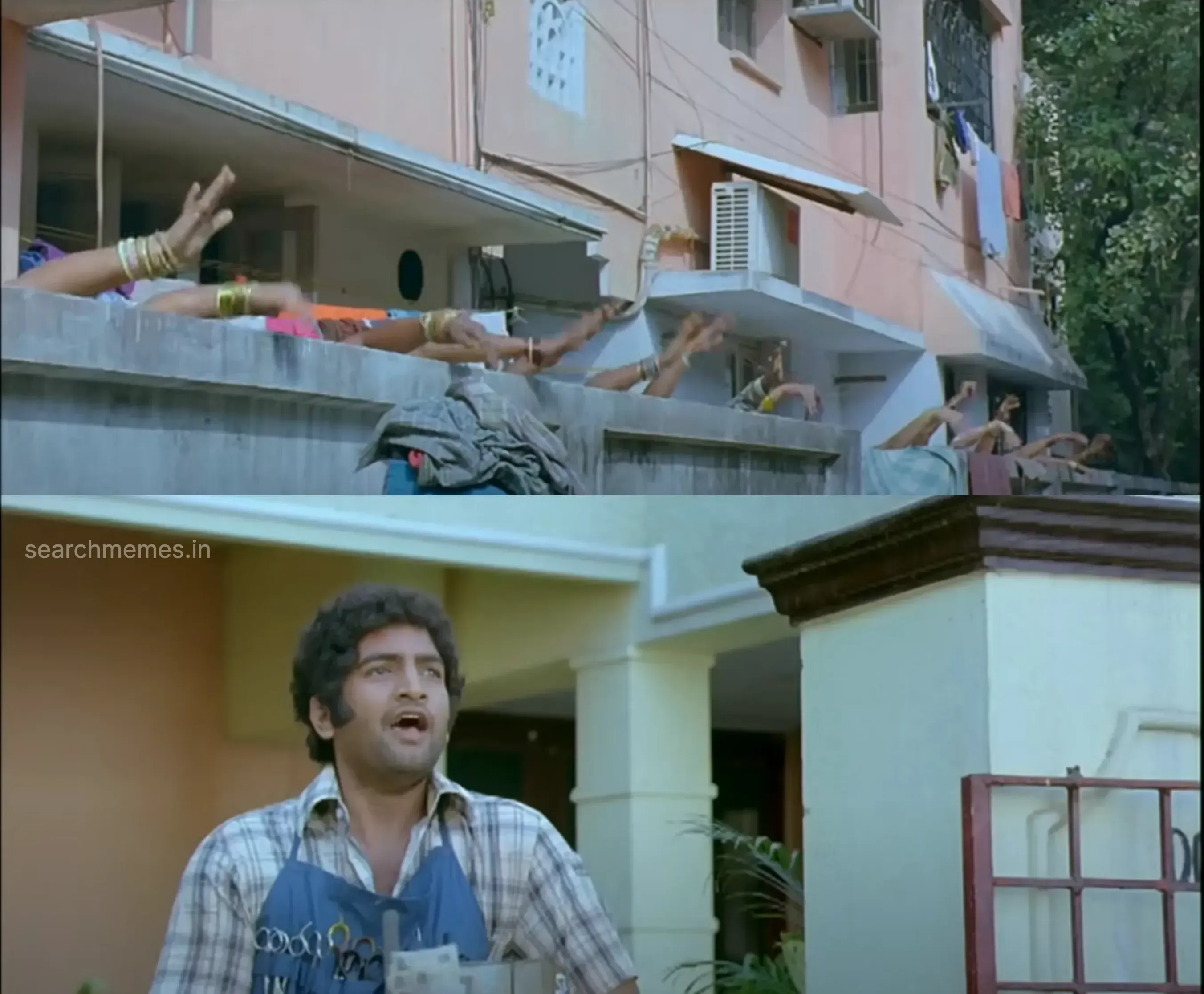 Karthi calling someone over in Siruthai