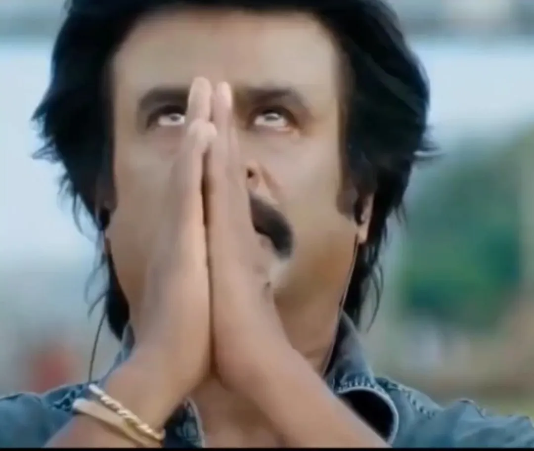 Sivaji | Rajini at railway track praying Tamil Meme Templates