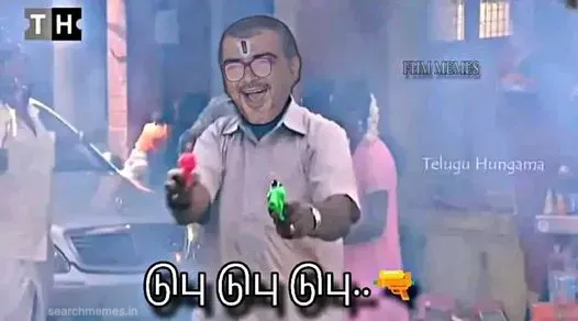 Vedhalam Ganesh edit with a toy gun