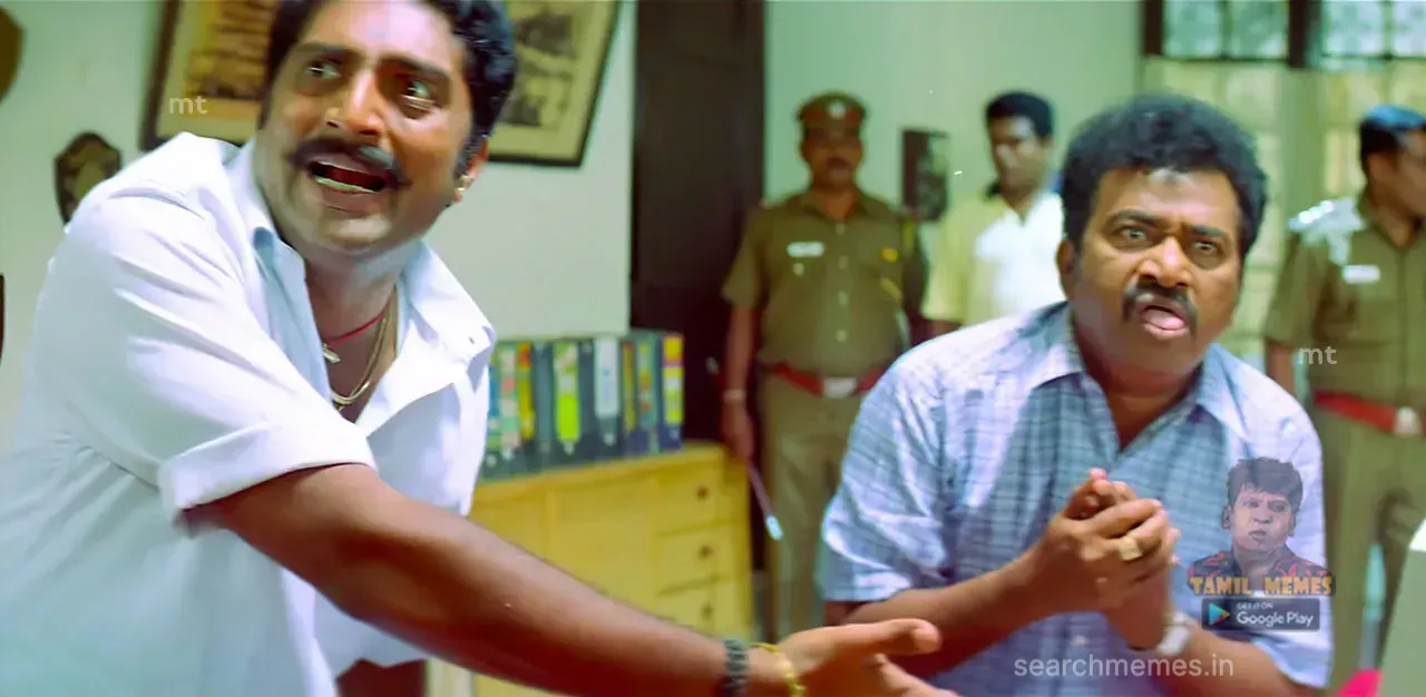 Prakash Raj reacting sarcastically in Ghilli